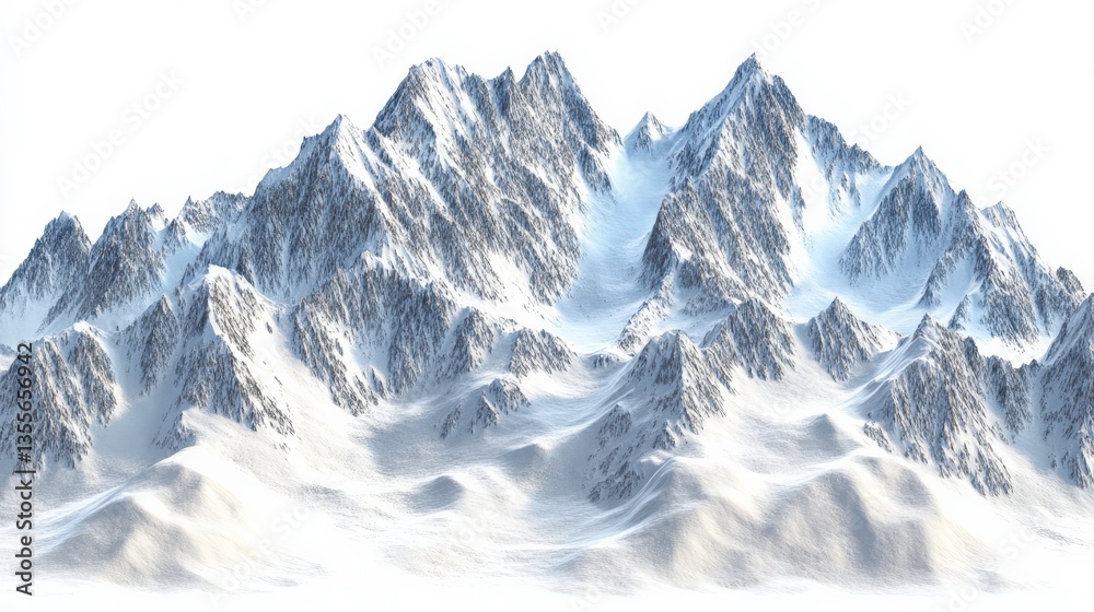 Obraz premium Pastel Blue Sky Over Mountain Range in Isolation