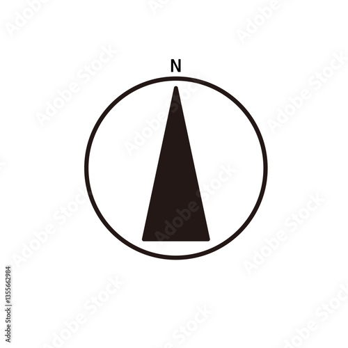 方位磁石　北　アイコン　シンプル