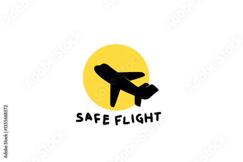 illustration of a plane with the words Safe Flight written on it