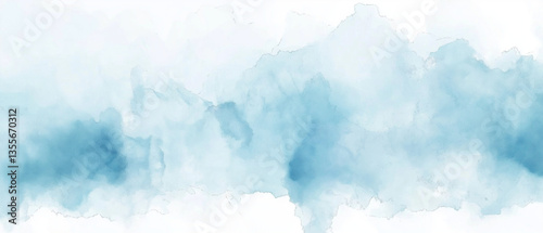 Watercolor background with soft pastel blue and green tones, dreamy and elegant