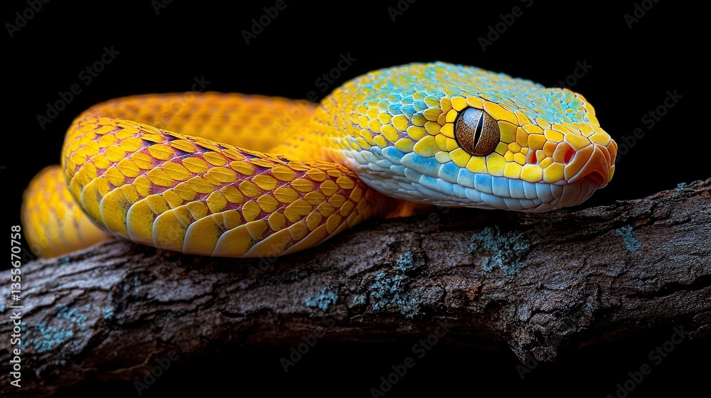 Fototapeta premium Vibrant snake on branch