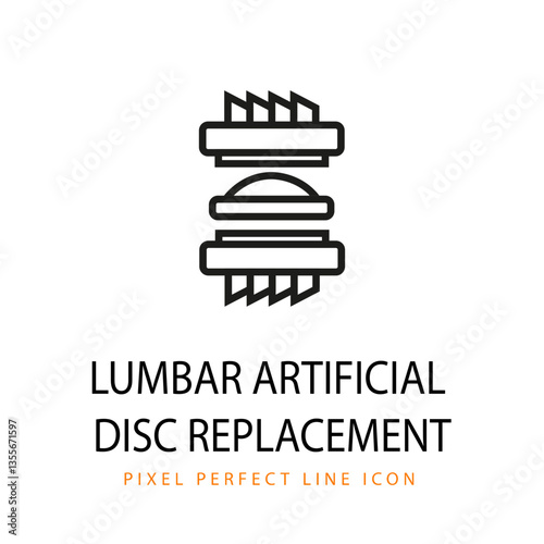 Lumbar Artificial Disc Replacement Icon line art Pixel Perfect Coloring Page