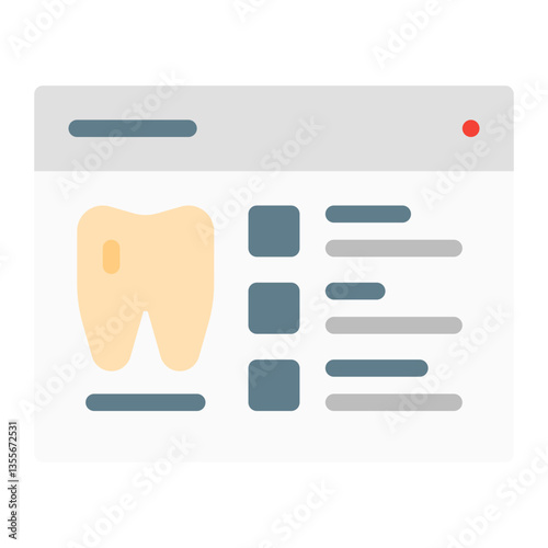 dental records website. This is a vector single icon with a flat style. Suitable for any purpose, such as website design, mobile app design, logo design, pattern design, etc.