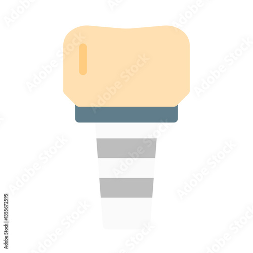 dental implant. This is a vector single icon with a flat style. Suitable for any purpose, such as website design, mobile app design, logo design, pattern design, etc.