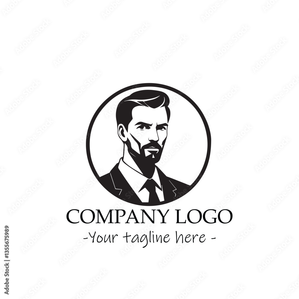 a Man silhouette black and white illustration for logo company vector image a Man silhouette black and white illustration for logo company vector image