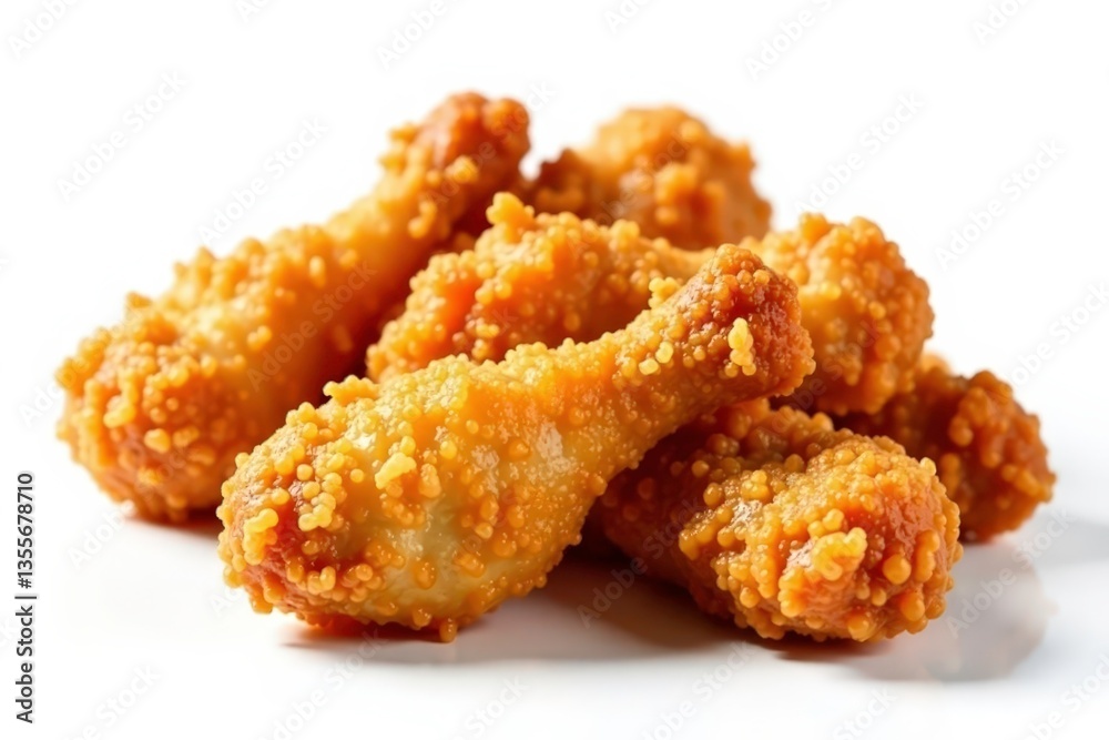 Crispy fried chicken pieces, isolated on white , restaurant, isolated, high-resolution Crispy fried chicken pieces, isolated on white , restaurant, isolated, high-resolution