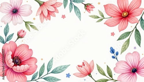 Delicate watercolor floral pattern, soft pastel shades, summer, pretty, pattern