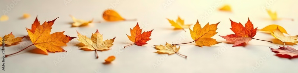 Freshly fallen leaves rustle on a pristine surface, autumn, organic Freshly fallen leaves rustle on a pristine surface, autumn, organic