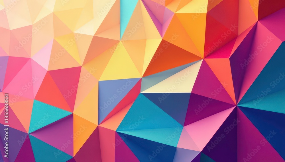 Fototapeta premium Geometric abstract shapes in vibrant hues, repeating endlessly , background, repeat, backdrop