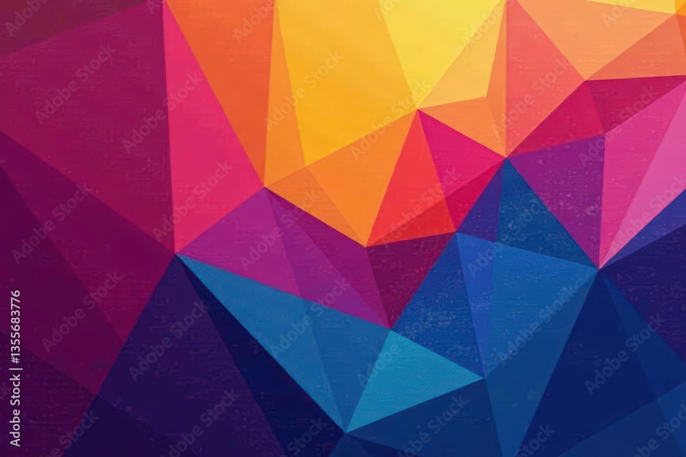Fototapeta premium Geometric abstract shapes, vibrant color palette, print, shape