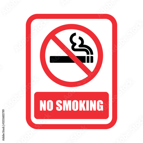 No smoking sign. Smoking prohibited. Ban smoking area