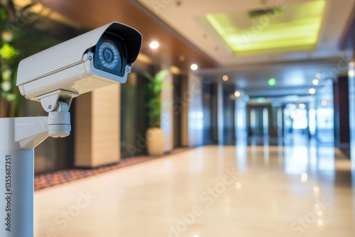 Surveillance system monitors hotel lobby entrance for security