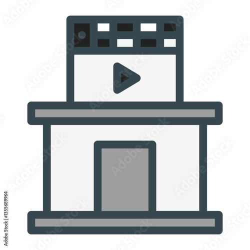 director's studio. This is a vector single icon with a filled outline style. Suitable for any purpose, such as website design, mobile app design, logo design, pattern design, etc.