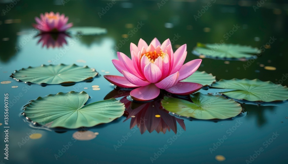 Intricate floral pattern formed by floating water plants on a tranquil lake , leaves, water Intricate floral pattern formed by floating water plants on a tranquil lake , leaves, water