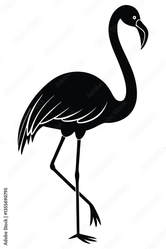 Fototapeta premium Flamingo Silhouette illustration Vector design