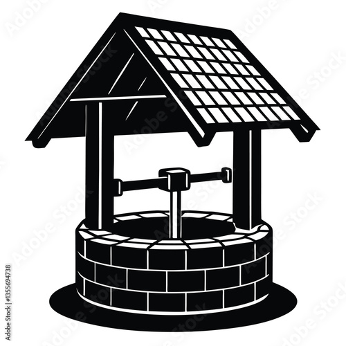 Water Well silhouette vector