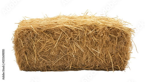 a rectangular hay bale made of tightly packed straw often used in agriculture for animal bedding feed or erosion control its natural texture and color highlight its organic material