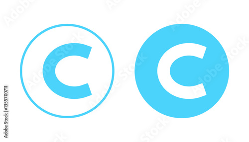 Copyright icon vector. copyright sign and symbol