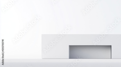 Wallpaper Mural Minimalist white platform with cutout, clean background. Torontodigital.ca