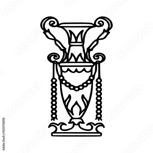 Greek vase outline vector