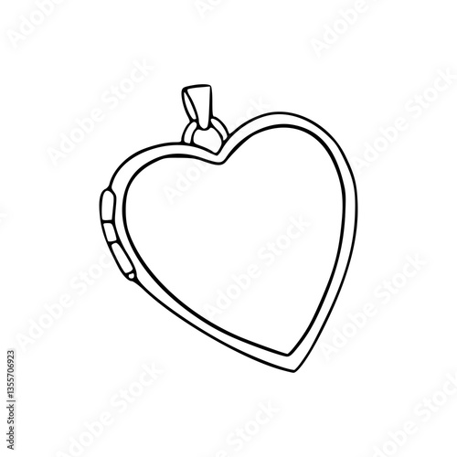 heart locket outline vector