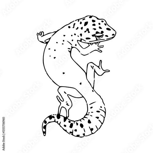 leopard gecko lizard outline