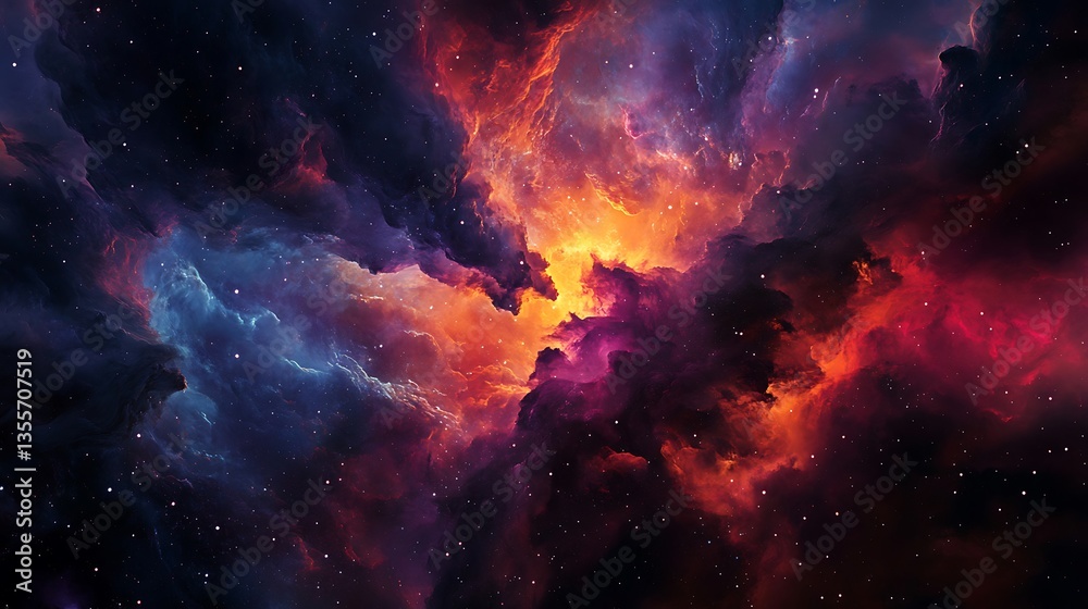 Fototapeta premium Fiery Nebula Abstract