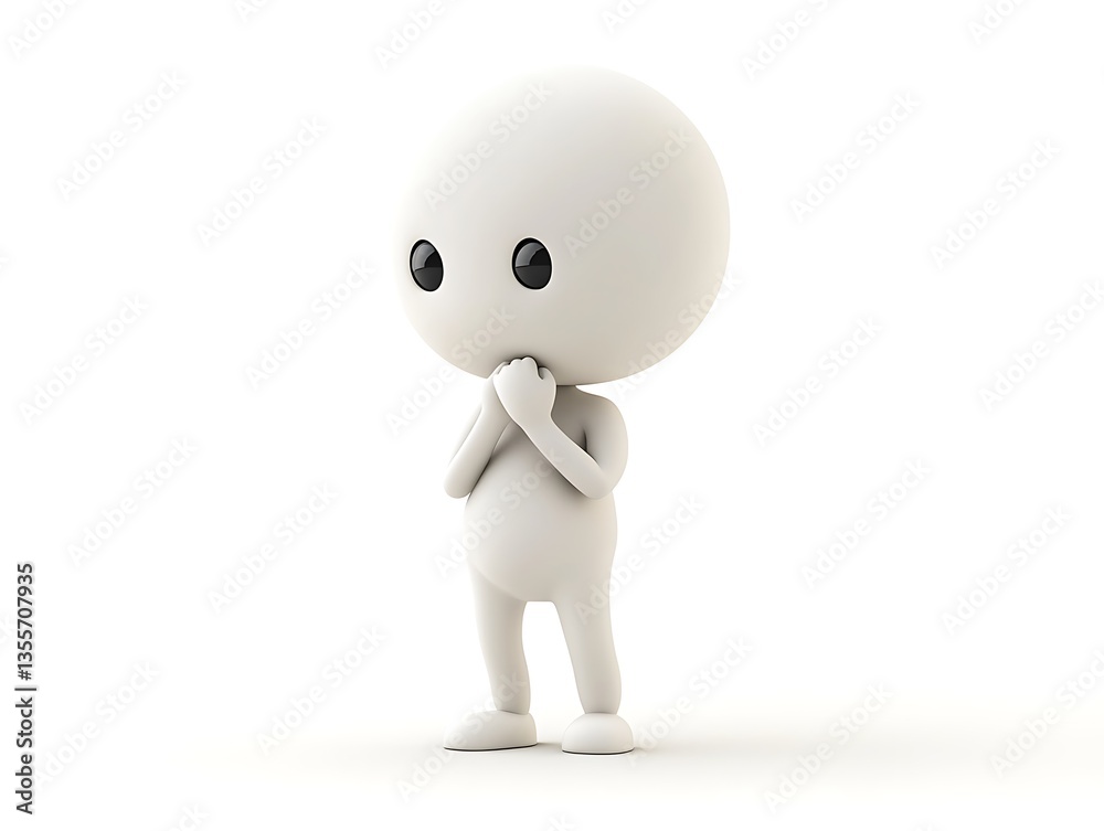 Contemplative character posing creative studio digital art minimalist close-up Contemplative character posing creative studio digital art minimalist close-up
