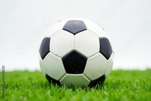 Well-worn football against pure white backdrop , competition, pass, texture