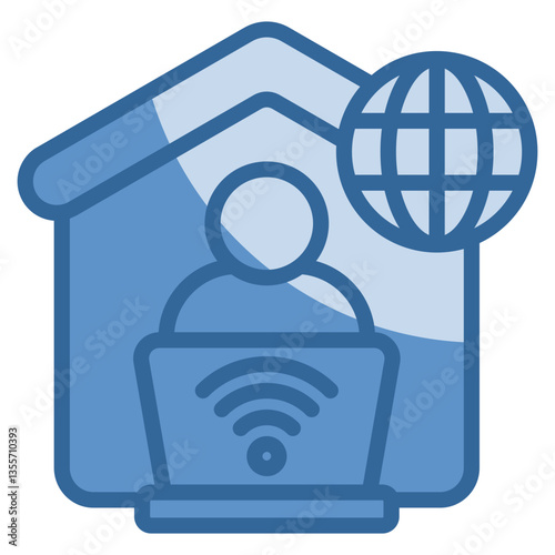 Remote Work Icon Element For Design