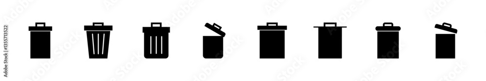 Trash icon set. trash can icon. delete icon vector. garbage Trash icon set. trash can icon. delete icon vector. garbage