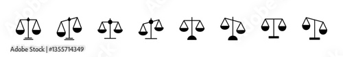 Scales icon set . Law scale icon. Justice sign