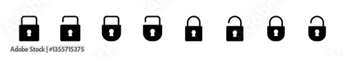 Lock icon set. Padlock icon vector. Encryption icon. Security symbol