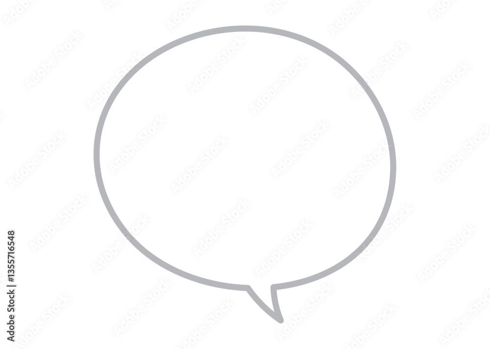 Line drawing of a simple round speech bubble Line drawing of a simple round speech bubble