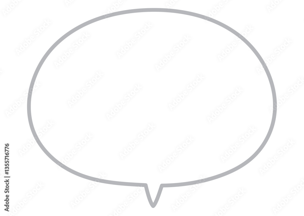 Line drawing of a simple round speech bubble Line drawing of a simple round speech bubble