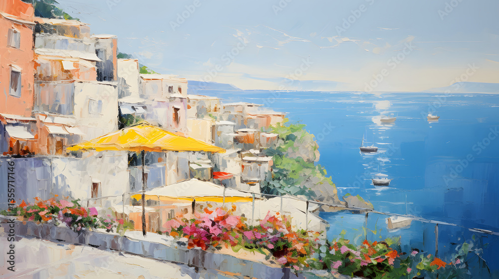 Naklejka premium landscape oil painting abstract decorative painting