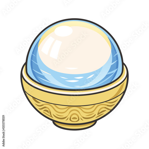 Render a highly detailed image of a perfectly spherical bubblegum ball, showcasing its glossy, reflective surface and vibrant, bright color.  Highlight realistic light reflections.
