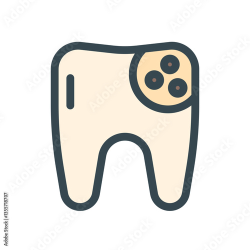 rotten teeth. This is a vector single icon with a filled outline style. Suitable for any purpose, such as website design, mobile app design, logo design, pattern design, etc.