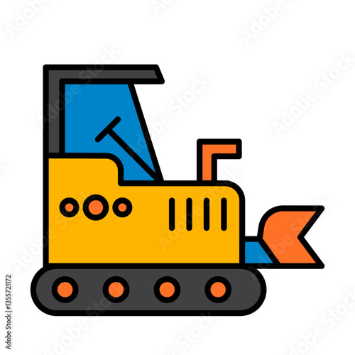 Bulldozer of Construction Machinery Icons