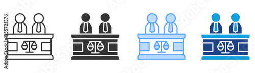 Jury Icon Set Multiple Style Collection