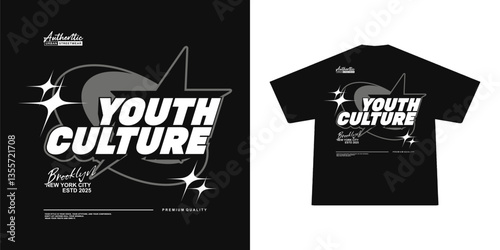 Y2K Futuristic illustration of youth culture vector t shirt design, vector graphic, typographic poster or tshirts street wear and Urban style