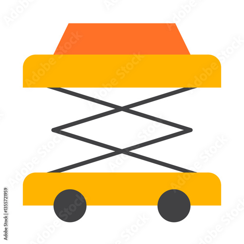 Scissor Lift of Construction Machinery Icons