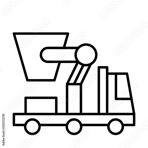Cherry Picker of Construction Machinery Icons