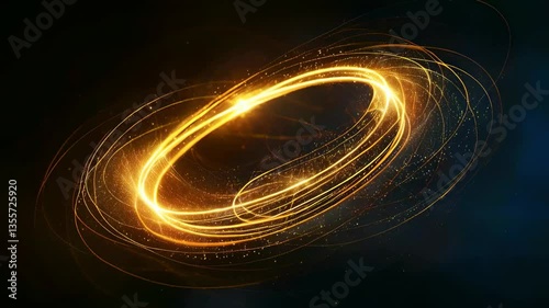 Swirling Circles of Light on Dark Background