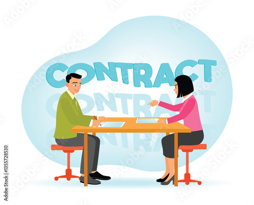 Professional business agreement between two individuals in formal attire