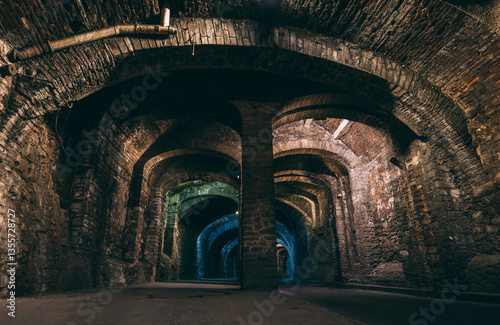 Underground Tunnel Street old arches building historic wonder in Guanajuato, Mexico.