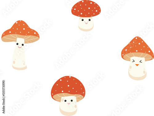 vector illustration of mushrooms