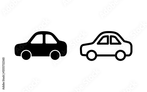 Car icon vector illustration. car sign and symbol. small sedan