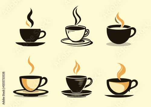 Logo of a comforting and delicious brown cup of coffee