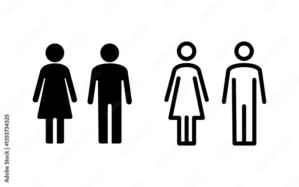 Man and woman icon vector illustration. male and female sign and symbol. Girls and boys Man and woman icon vector illustration. male and female sign and symbol. Girls and boys